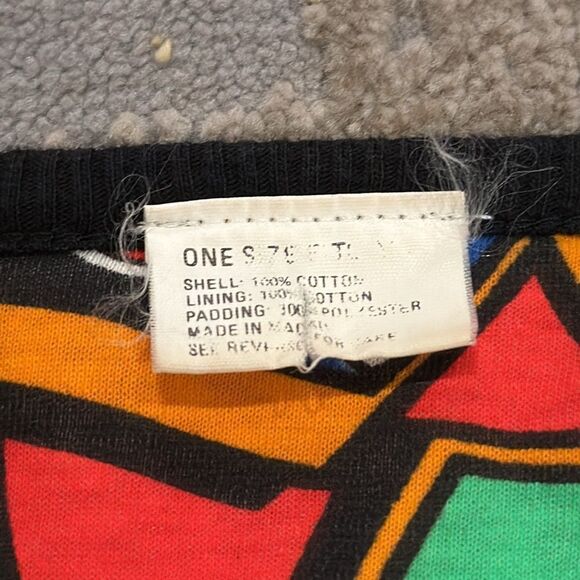 VTG Disney Reversible Sweatshirt AOP Donald Duck Mickey Mouse Puffer M / L Adult - Picture 9 of 12